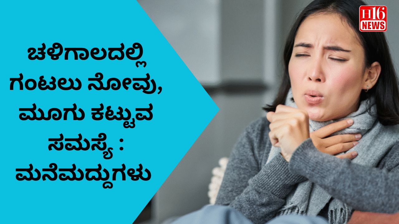 ಚಳಿಗಾಲದಲ್ಲಿ ಗಂಟಲು ನೋವು, ಮೂಗು ಕಟ್ಟುವ ಸಮಸ್ಯೆ : ಮನೆಮದ್ದುಗಳು