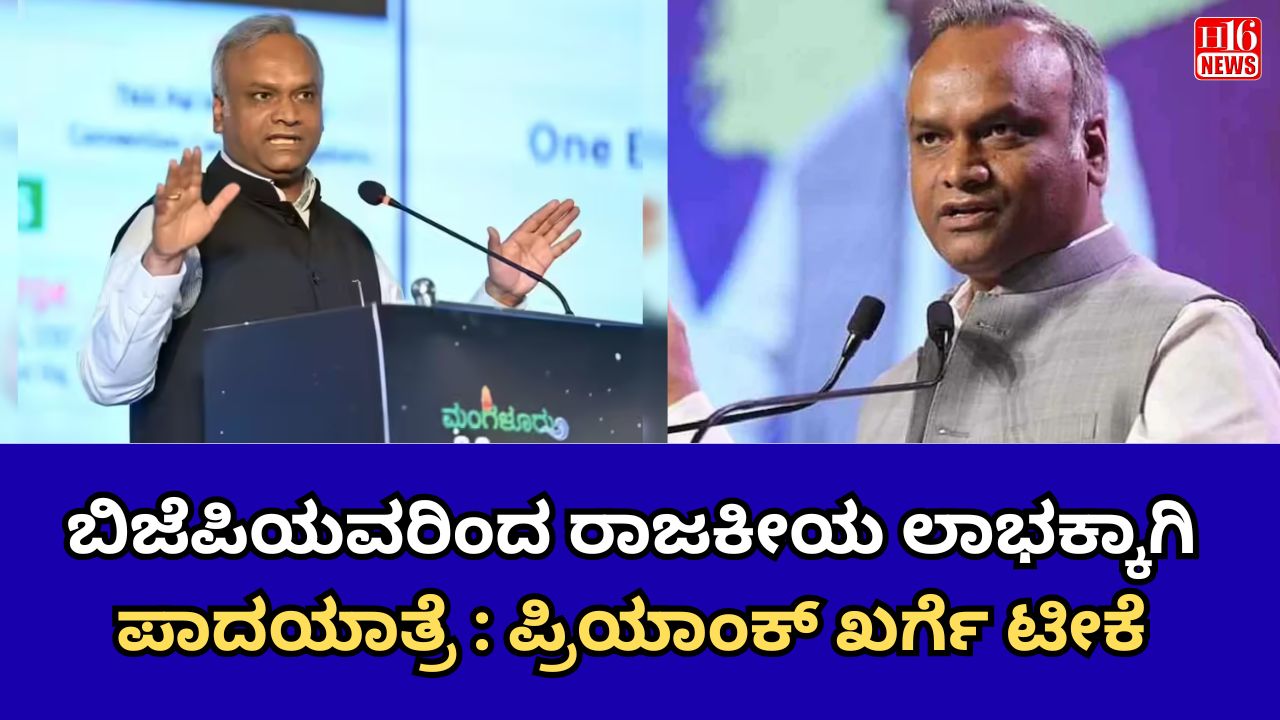 ಬಿಜೆಪಿಯವರಿಂದ ರಾಜಕೀಯ ಲಾಭಕ್ಕಾಗಿ ಪಾದಯಾತ್ರೆ : ಪ್ರಿಯಾಂಕ್ ಖರ್ಗೆ ಟೀಕೆ
