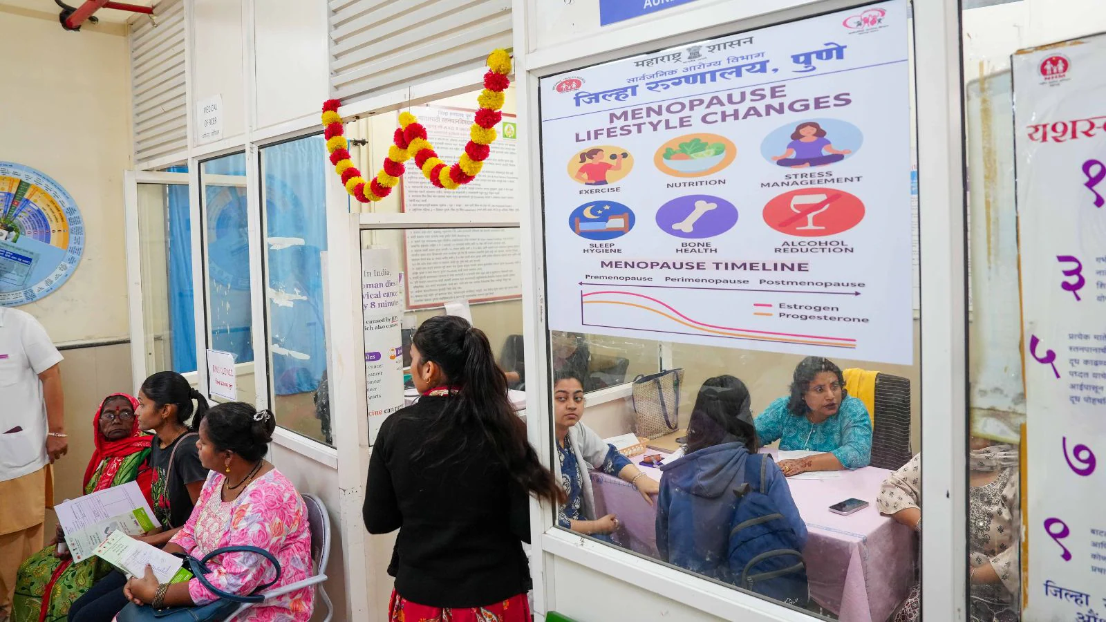 22000 ಜನರು ಸಮಾಲೋಚನೆ ಪಡೆಯುತ್ತಿದ್ದಂತೆ, ಮಹಾರಾಷ್ಟ್ರದ ಹೊಸ ಋತುಬಂಧ ಚಿಕಿತ್ಸಾಲಯಗಳು ಮಧ್ಯವಯಸ್ಸಿನ ಮಹಿಳೆಯರಿಗಾಗಿ ಬೆಳೆಯುತ್ತಿರುವ ಆರೋಗ್ಯ ರಕ್ಷಣಾ ಉಪಕ್ರಮವಾಗಿದೆ.