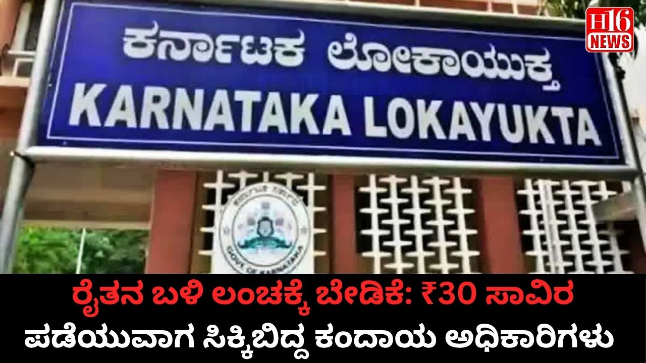 ರೈತನ ಬಳಿ ಲಂಚಕ್ಕೆ ಬೇಡಿಕೆ: ₹30 ಸಾವಿರ ಪಡೆಯುವಾಗ ಸಿಕ್ಕಿಬಿದ್ದ ಕಂದಾಯ ಅಧಿಕಾರಿಗಳು