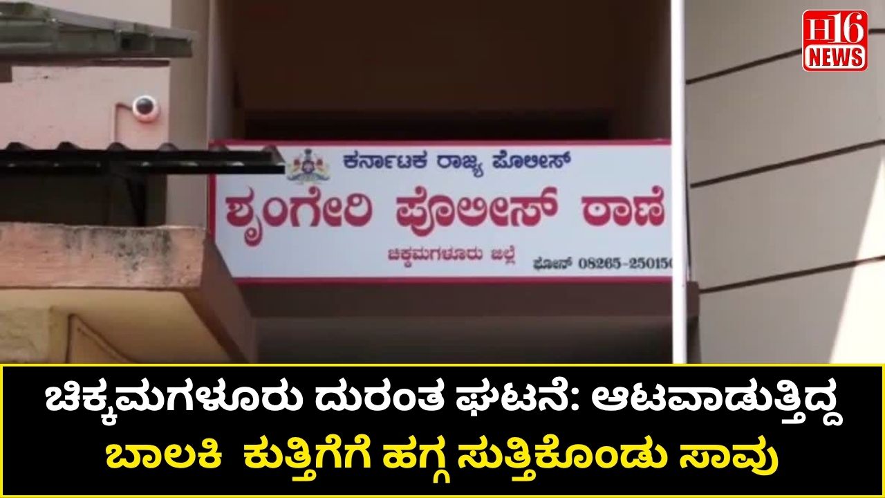 ಚಿಕ್ಕಮಗಳೂರು ದುರಂತ ಘಟನೆ: ಆಟವಾಡುತ್ತಿದ್ದ ಬಾಲಕಿ  ಕುತ್ತಿಗೆಗೆ ಹಗ್ಗ ಸುತ್ತಿಕೊಂಡು ಸಾವು
