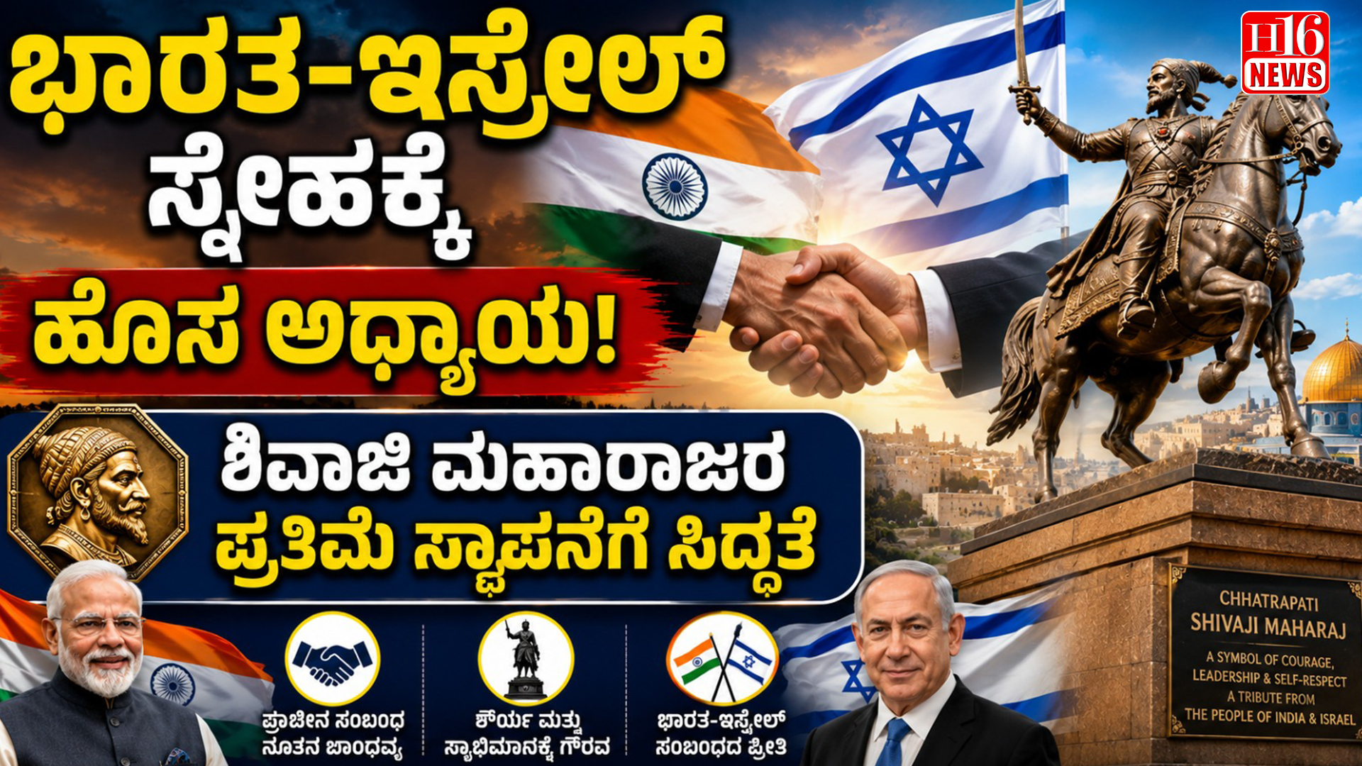 ಭಾರತ-ಇಸ್ರೇಲ್ ಸ್ನೇಹಕ್ಕೆ ಹೊಸ ಅಧ್ಯಾಯ; ಶಿವಾಜಿ ಮಹಾರಾಜರ ಪ್ರತಿಮೆ ಸ್ಥಾಪನೆಗೆ ಸಿದ್ಧತೆ