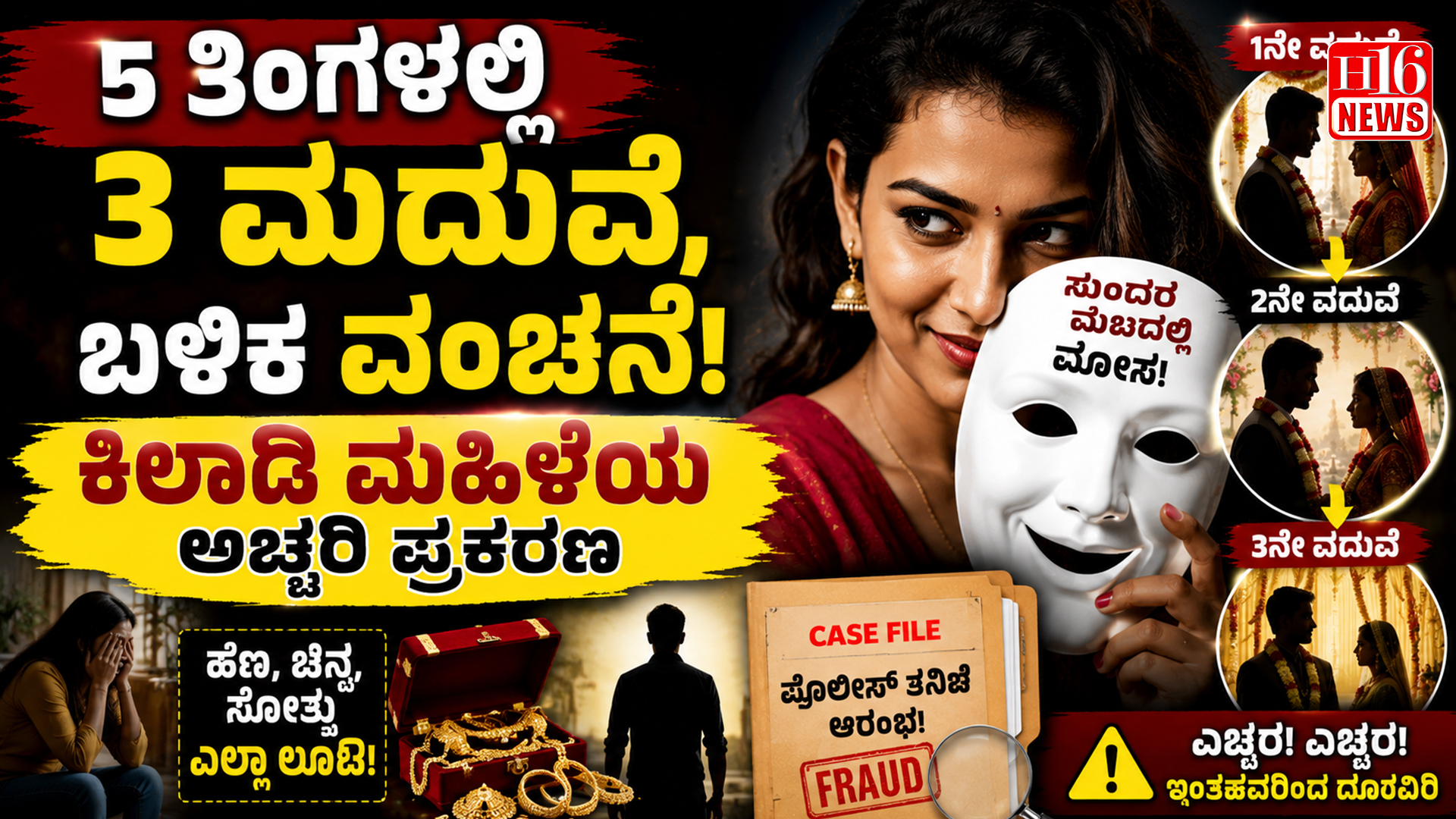 5 ತಿಂಗಳಲ್ಲಿ 3 ಮದುವೆ, ಬಳಿಕ ವಂಚನೆ! ಕಿಲಾಡಿ ಮಹಿಳೆಯ ಅಚ್ಚರಿ ಪ್ರಕರಣ