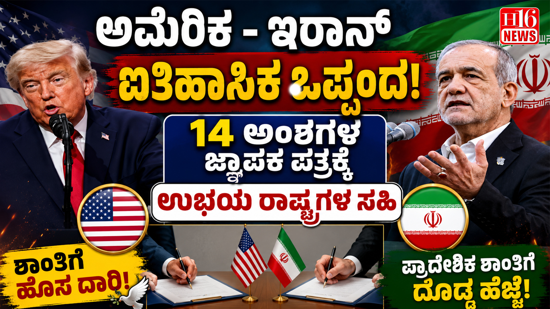 ಅಮೆರಿಕ - ಇರಾನ್ ಐತಿಹಾಸಿಕ ಒಪ್ಪಂದ: 14 ಅಂಶಗಳ ಜ್ಞಾಪಕ ಪತ್ರಕ್ಕೆ ಉಭಯ ರಾಷ್ಟ್ರಗಳ ಸಹಿ