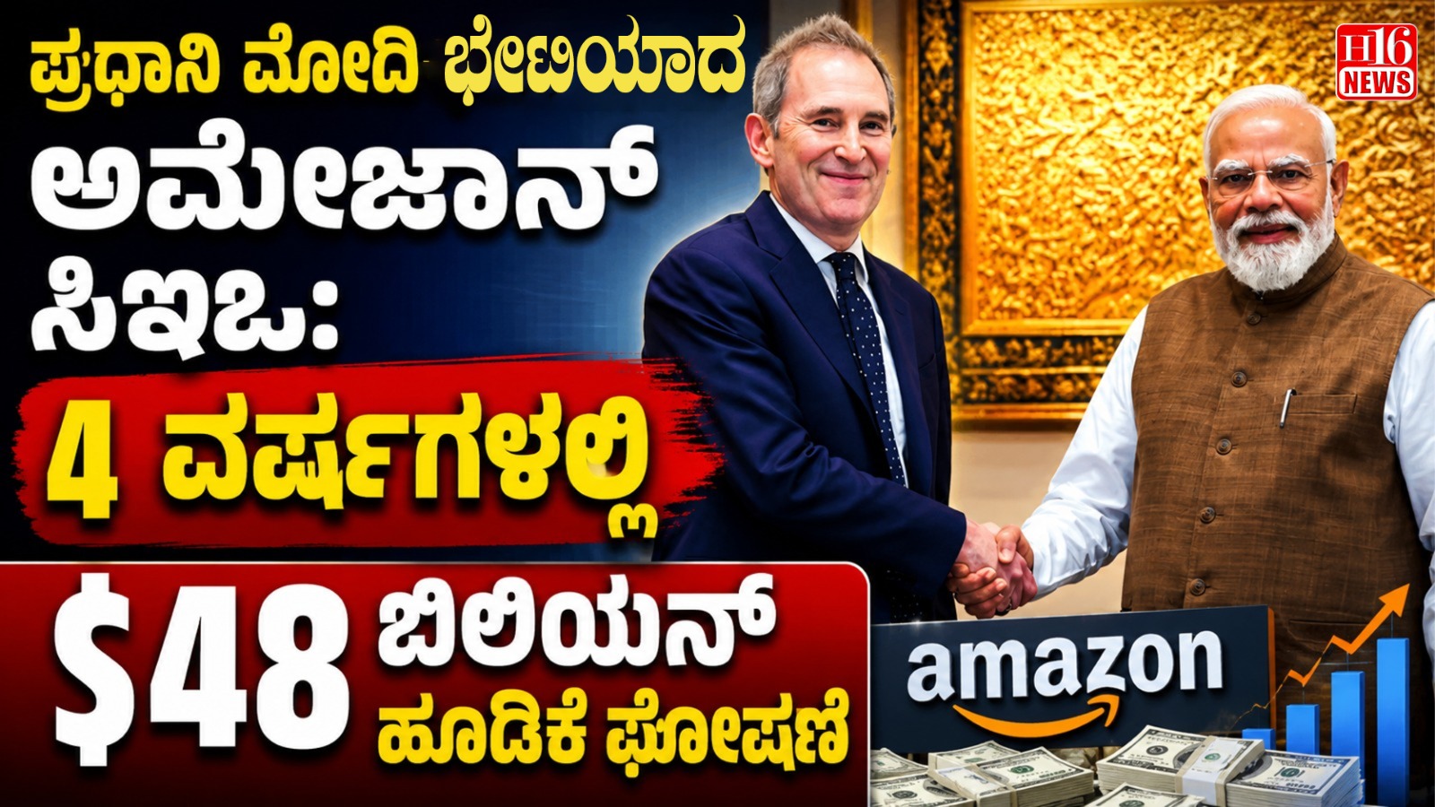 ಪ್ರಧಾನಿ ಮೋದಿ ಭೇಟಿಯಾದ ಅಮೆಜಾನ್ ಸಿಇಒ: 4 ವರ್ಷಗಳಲ್ಲಿ $48 ಬಿಲಿಯನ್ ಹೂಡಿಕೆ ಘೋಷಣೆ