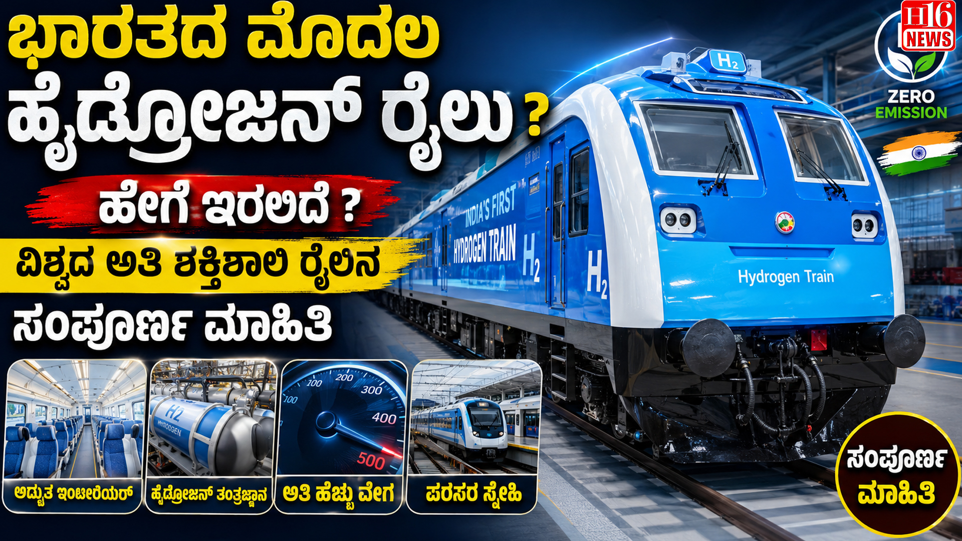 ಭಾರತದ ಮೊದಲ ಹೈಡ್ರೋಜನ್ ರೈಲು ಹೇಗೆ ಇರಲಿದೆ ? ವಿಶ್ವದ ಅತಿ ಶಕ್ತಿಶಾಲಿ ರೈಲಿನ ಸಂಪೂರ್ಣ ಮಾಹಿತಿ