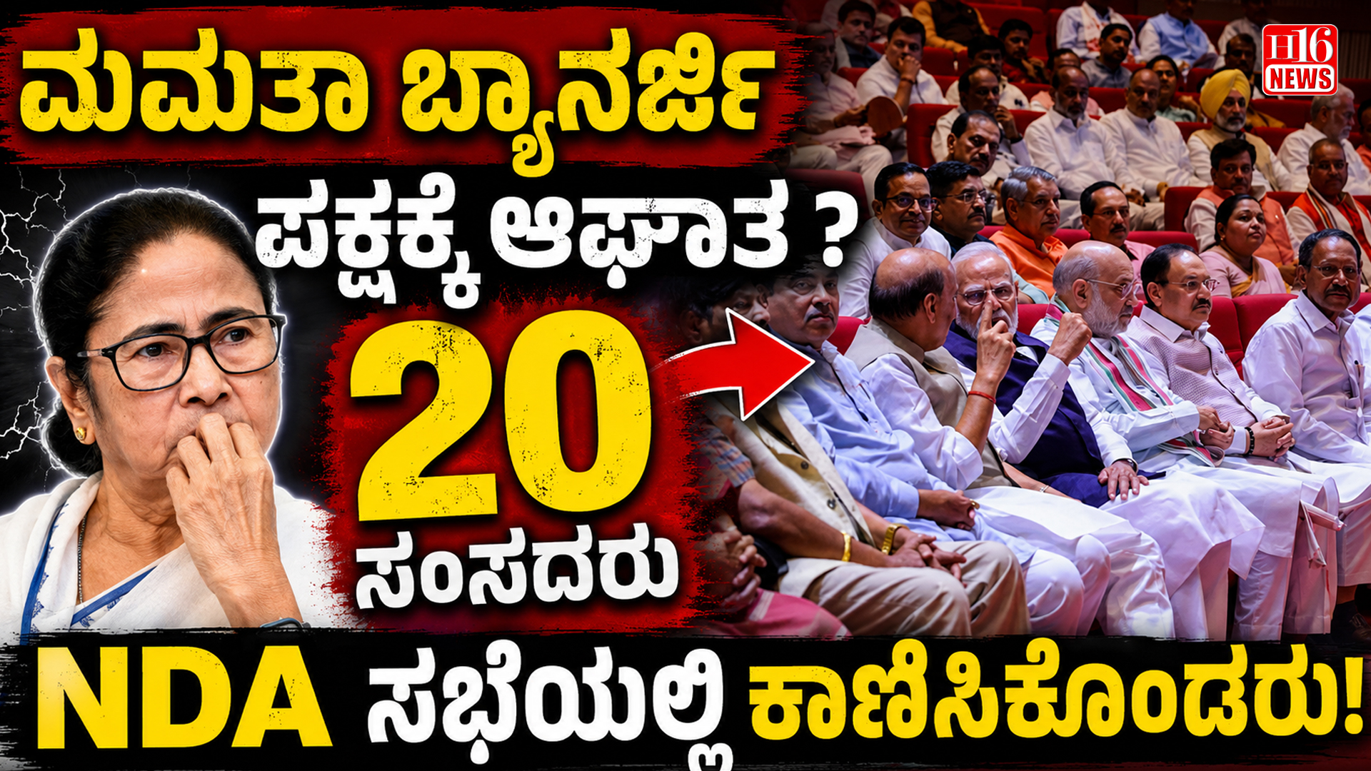 ಮಮತಾ ಬ್ಯಾನರ್ಜಿ ಪಕ್ಷಕ್ಕೆ ಆಘಾತ ? 20 ಸಂಸದರು NDA ಸಭೆಯಲ್ಲಿ ಕಾಣಿಸಿಕೊಂಡರು